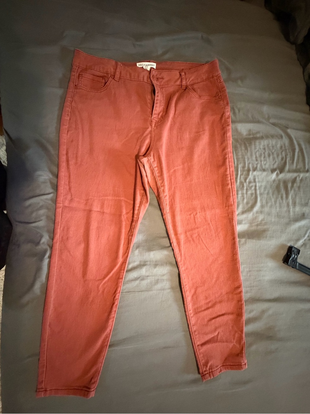 Artisan Ny Women's Rust Orange Skinny Jeans